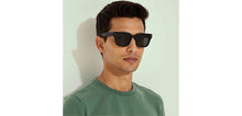 Load image into Gallery viewer, Black Square Full Rim Unisex Sunglasses by John Jacobs-220528