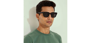 Black Square Full Rim Unisex Sunglasses by John Jacobs-220528