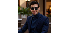 Load image into Gallery viewer, Black Square Full Rim Unisex Sunglasses by John Jacobs-220528