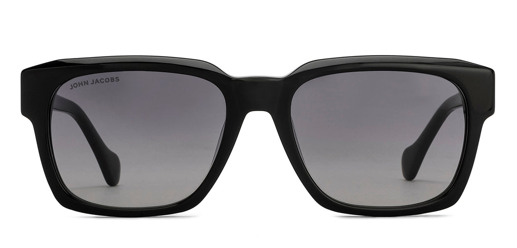 Black Wayfarer Full Rim Unisex Sunglasses by John Jacobs-216867