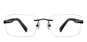 Black Rectangle Rimless Unisex Eyeglasses by John Jacobs Online-209687