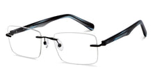 Load image into Gallery viewer, Black Rectangle Rimless Unisex Eyeglasses by John Jacobs Online-209687