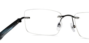 Black Rectangle Rimless Unisex Eyeglasses by John Jacobs Online-209687