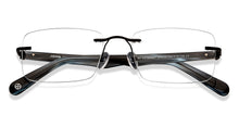 Load image into Gallery viewer, Black Rectangle Rimless Unisex Eyeglasses by John Jacobs Online-209687