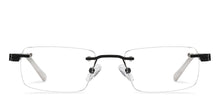 Load image into Gallery viewer, Black Rectangle Rimless Unisex Eyeglasses by Lenskart Air Online-211043
