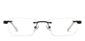 Black Rectangle Rimless Unisex Eyeglasses by Lenskart Air Online-211043