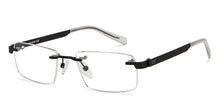 Load image into Gallery viewer, Black Rectangle Rimless Unisex Eyeglasses by Lenskart Air Online-211043