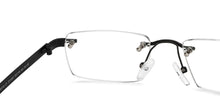 Load image into Gallery viewer, Black Rectangle Rimless Unisex Eyeglasses by Lenskart Air Online-211043
