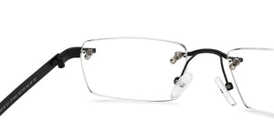 Black Rectangle Rimless Unisex Eyeglasses by Lenskart Air Online-211043