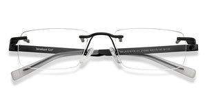 Black Rectangle Rimless Unisex Eyeglasses by Lenskart Air Online-211043