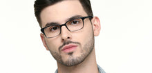 Load image into Gallery viewer, Black Rectangle Full Rim Unisex Eyeglasses by John Jacobs-215544