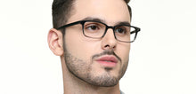 Load image into Gallery viewer, Black Rectangle Full Rim Unisex Eyeglasses by John Jacobs-215544