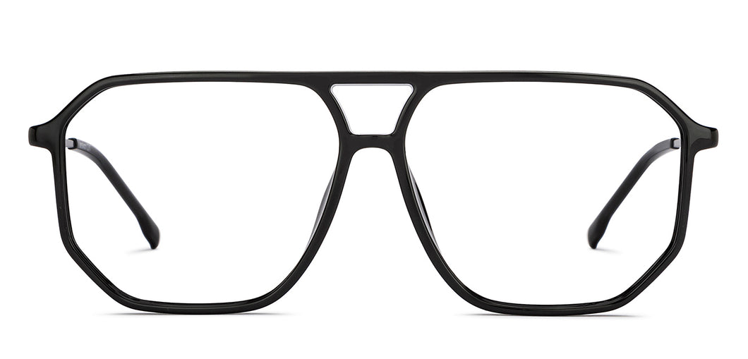 Black Aviator Full Rim Unisex Eyeglasses by Lenskart Air-210156