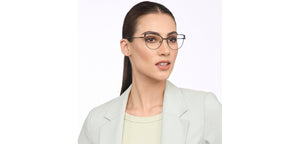 Gunmetal Black Cat Eye Full Rim Women Eyeglasses by Vincent Chase Online-207361