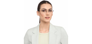 Black Aviator Half Rim Unisex Eyeglasses by Vincent Chase-208763