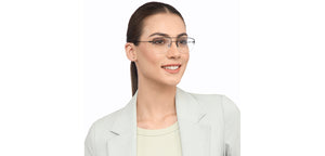 Black Aviator Half Rim Unisex Eyeglasses by Vincent Chase-208763