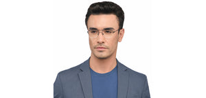 Black Aviator Half Rim Unisex Eyeglasses by Vincent Chase-208763