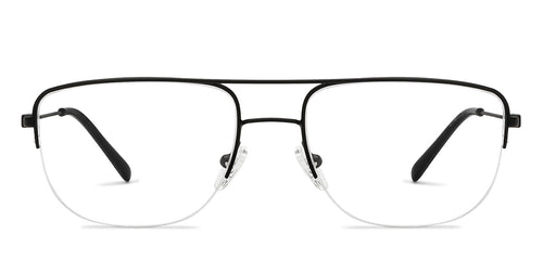 Black Aviator Half Rim Unisex Eyeglasses by Vincent Chase-208763