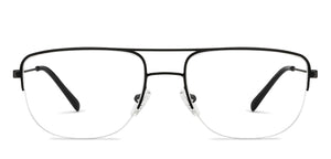 Black Aviator Half Rim Unisex Eyeglasses by Vincent Chase-208763