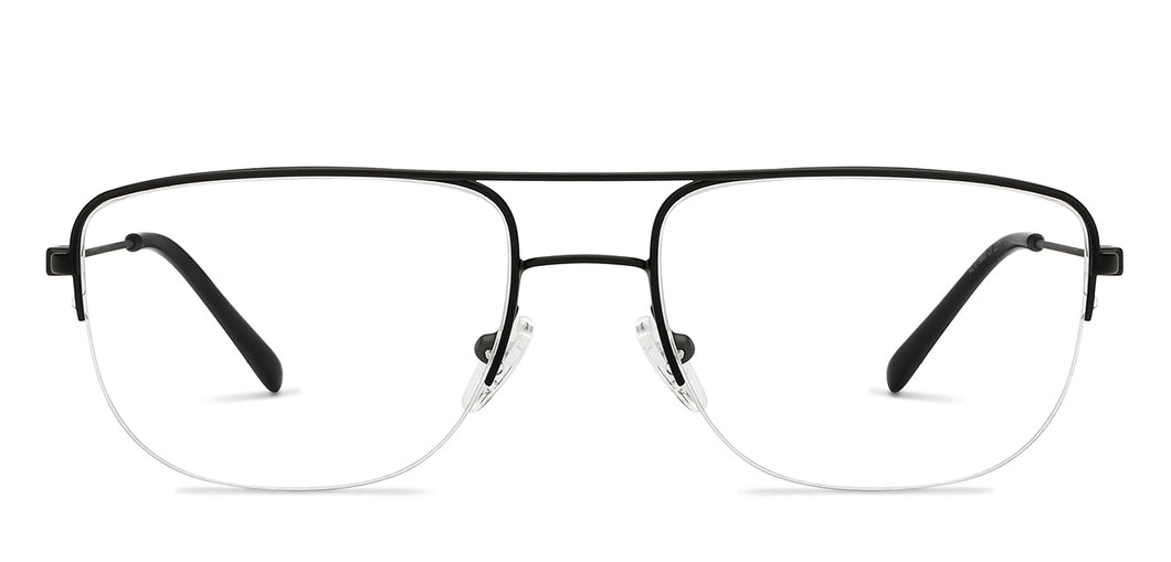 Black Aviator Half Rim Unisex Eyeglasses by Vincent Chase-208763