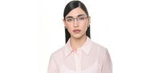 Black Rectangle Half Rim Unisex Eyeglasses by John Jacobs-217179