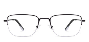 Black Rectangle Half Rim Unisex Eyeglasses by John Jacobs-217179