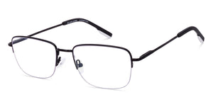 Black Rectangle Half Rim Unisex Eyeglasses by John Jacobs-217179