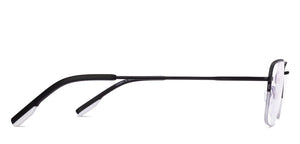 Black Rectangle Half Rim Unisex Eyeglasses by John Jacobs-217179