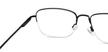 Load image into Gallery viewer, Black Rectangle Half Rim Unisex Eyeglasses by John Jacobs-217179