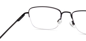 Black Rectangle Half Rim Unisex Eyeglasses by John Jacobs-217179