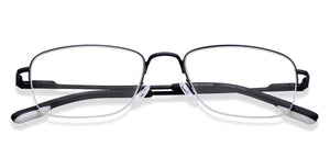 Black Rectangle Half Rim Unisex Eyeglasses by John Jacobs-217179