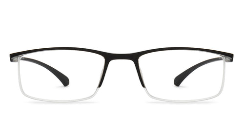 Black Rectangle Half Rim Unisex Eyeglasses by Lenskart READERS-209193