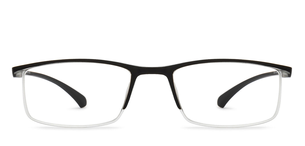 Black Rectangle Half Rim Unisex Eyeglasses by Lenskart READERS-209193