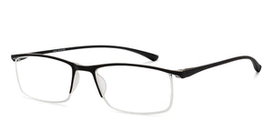 Black Rectangle Half Rim Unisex Eyeglasses by Lenskart READERS-209193