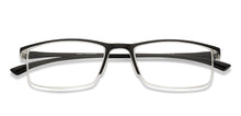 Load image into Gallery viewer, Black Rectangle Half Rim Unisex Eyeglasses by Lenskart READERS-209193
