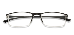 Black Rectangle Half Rim Unisex Eyeglasses by Lenskart READERS-209193