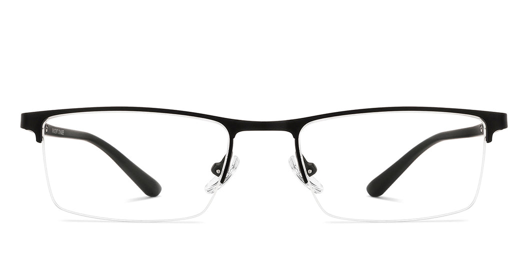 Black Rectangle Half Rim Unisex Eyeglasses by Vincent Chase-222633