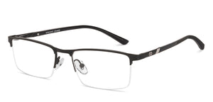 Black Rectangle Half Rim Unisex Eyeglasses by Vincent Chase-222633