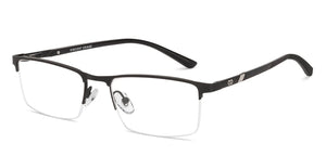 Black Rectangle Half Rim Unisex Eyeglasses by Vincent Chase-222633
