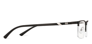 Black Rectangle Half Rim Unisex Eyeglasses by Vincent Chase-222633