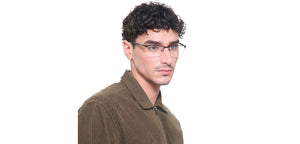 Black Rectangle Half Rim Unisex Eyeglasses by Vincent Chase-222633