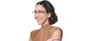 Black Rectangle Half Rim Unisex Eyeglasses by Vincent Chase-222633