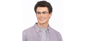 Black Rectangle Half Rim Unisex Eyeglasses by Vincent Chase-207968