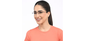 Black Rectangle Half Rim Unisex Eyeglasses by Vincent Chase-207968