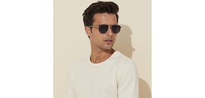 Gunmetal Geometric Full Rim Unisex Sunglasses by Lenskart-235477