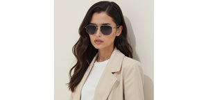 Gunmetal Geometric Full Rim Unisex Sunglasses by Lenskart-235477