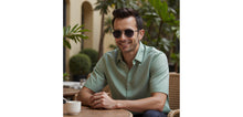 Load image into Gallery viewer, Gunmetal Geometric Full Rim Unisex Sunglasses by Lenskart-235477