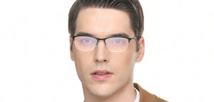 Black Rectangle Half Rim Unisex Eyeglasses by Vincent Chase-218971