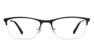 Black Rectangle Half Rim Unisex Eyeglasses by Vincent Chase-218971
