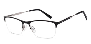 Black Rectangle Half Rim Unisex Eyeglasses by Vincent Chase-218971